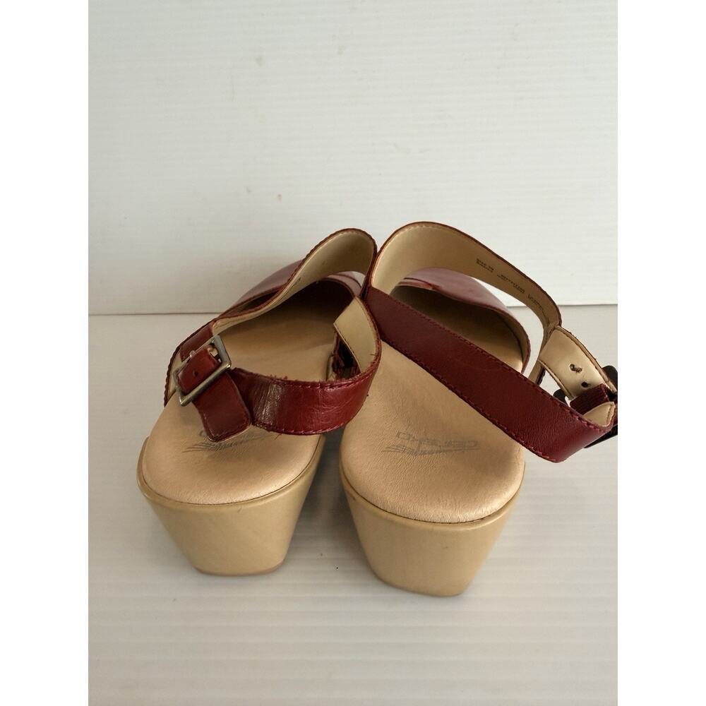 Dansko Kristy Red Leather Mary Jane Clog Sandals Sz 39 EU,8.5-9US,Excellent! - Picture 4 of 9